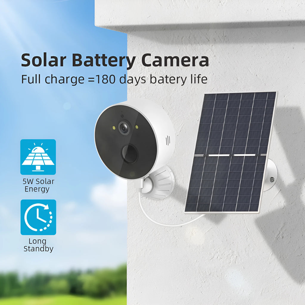 Solar panel and 1080P outdoor security camera kit for wireless monitoring
