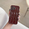 Electroplated wave stripe protective back cover case for iPhone 17 in various colours.