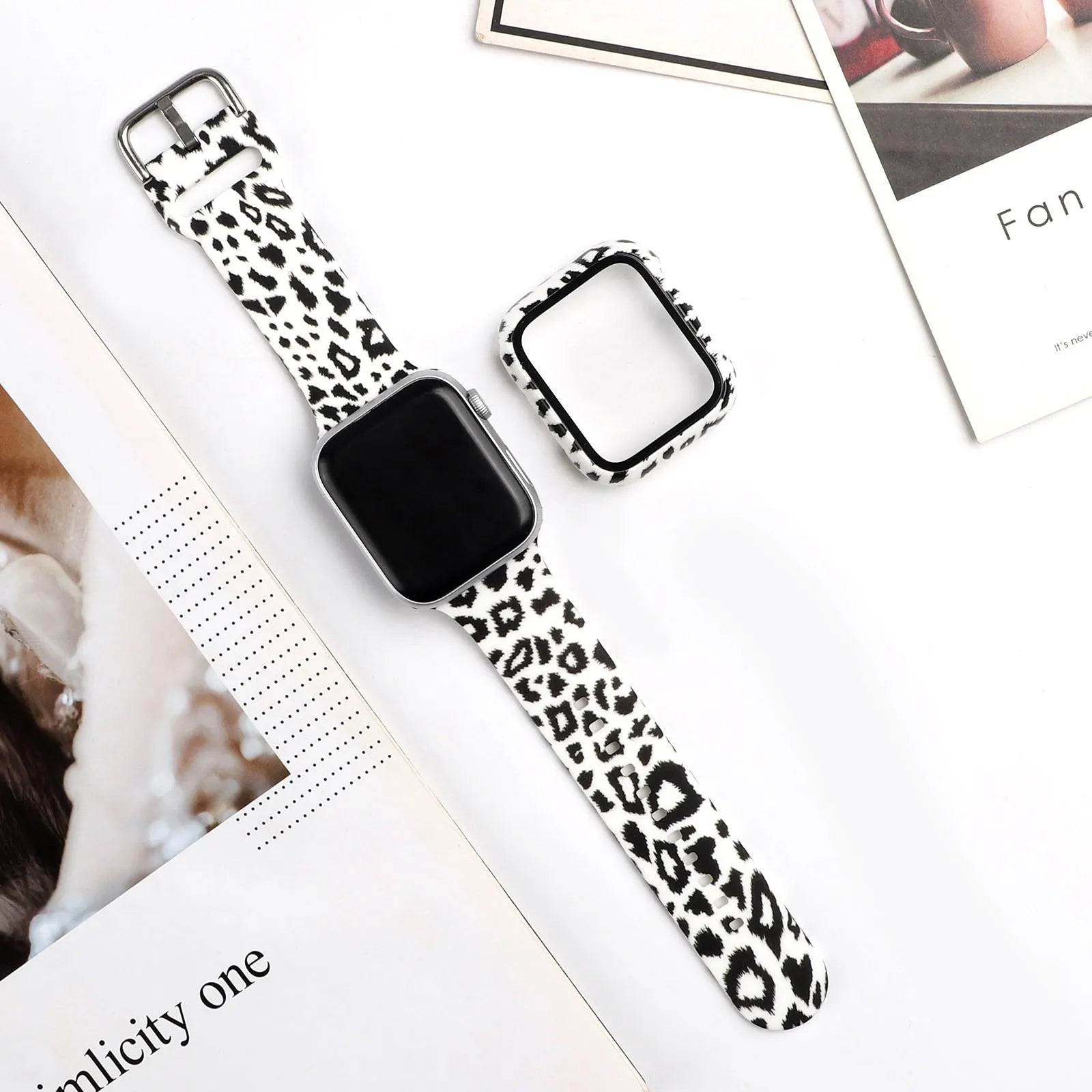 Printed silicone Apple Watch strap for iWatch 1-6 and SE models in 38mm 40mm 42mm 44mm sizes