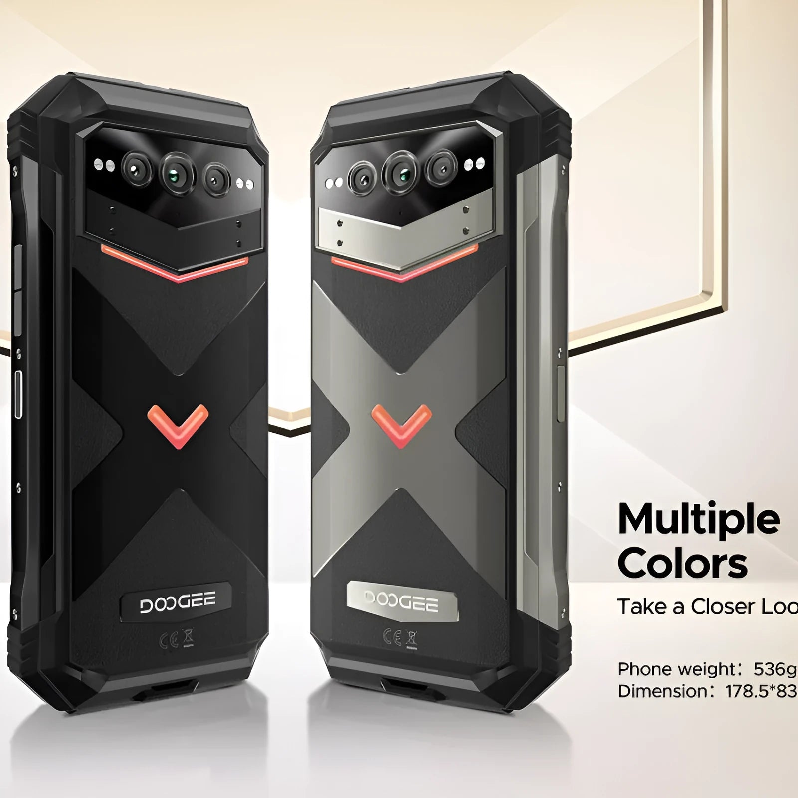 VMAX PRO black Android smartphone showing 6.7-inch display with plastic construction and included charger