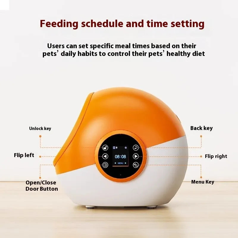Pet anti-grab chip identification automatic cat feeder with plastic body and UK power supply