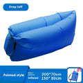 Inflatable lazy sofa in outdoor setting with colourful design options