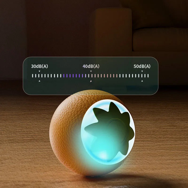 Automatic rolling ball electric toy for dogs and cats in green, pink or yellow colours
