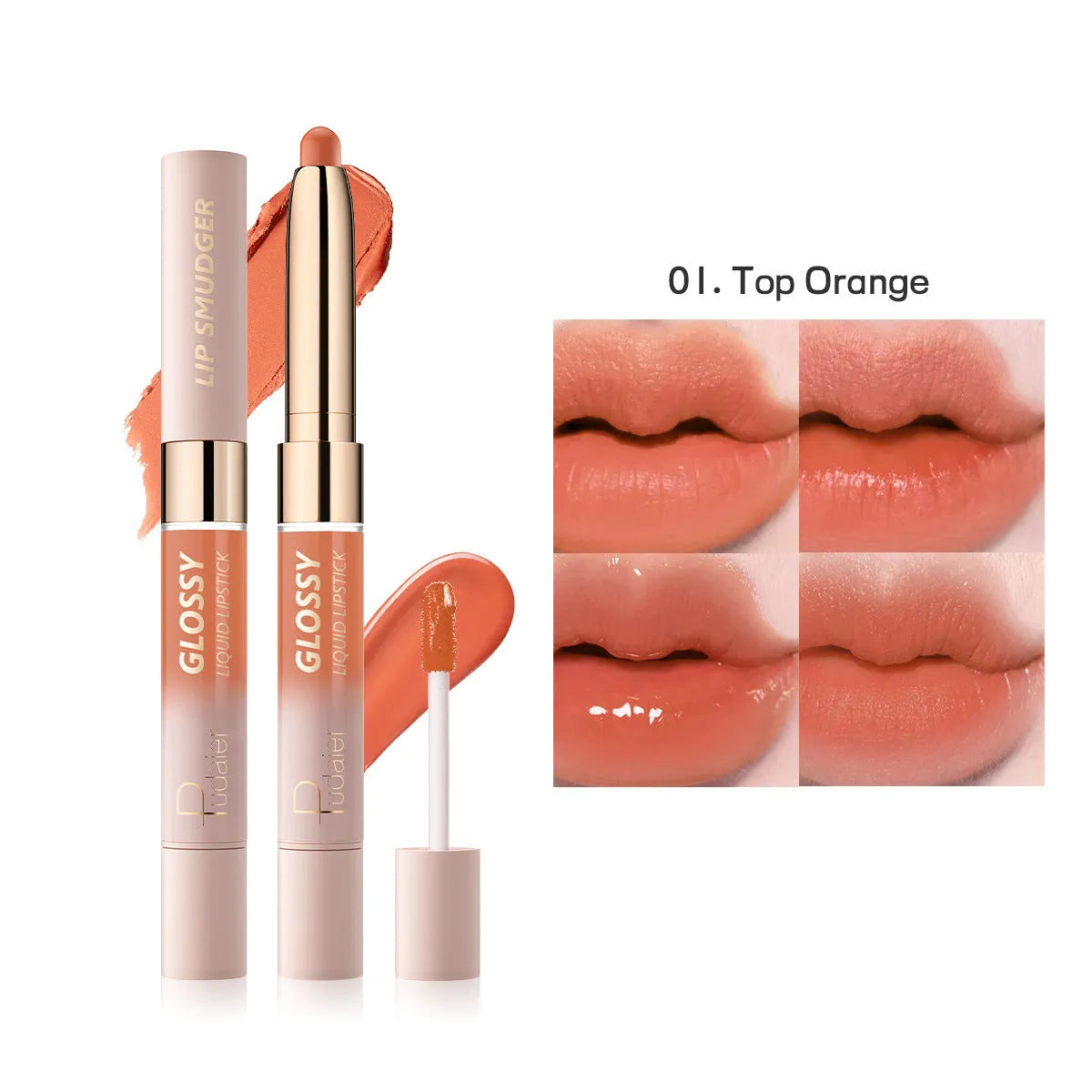 Double-headed lipstick with matte finish and gloss in ten colour options