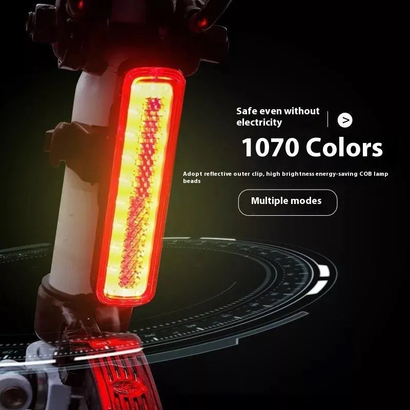 USB rechargeable bicycle light with colourful output for night safety riding