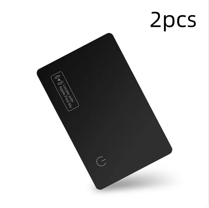 Black ultra-thin Apple anti-loss card with wallet-sized dimensions and MFI certification