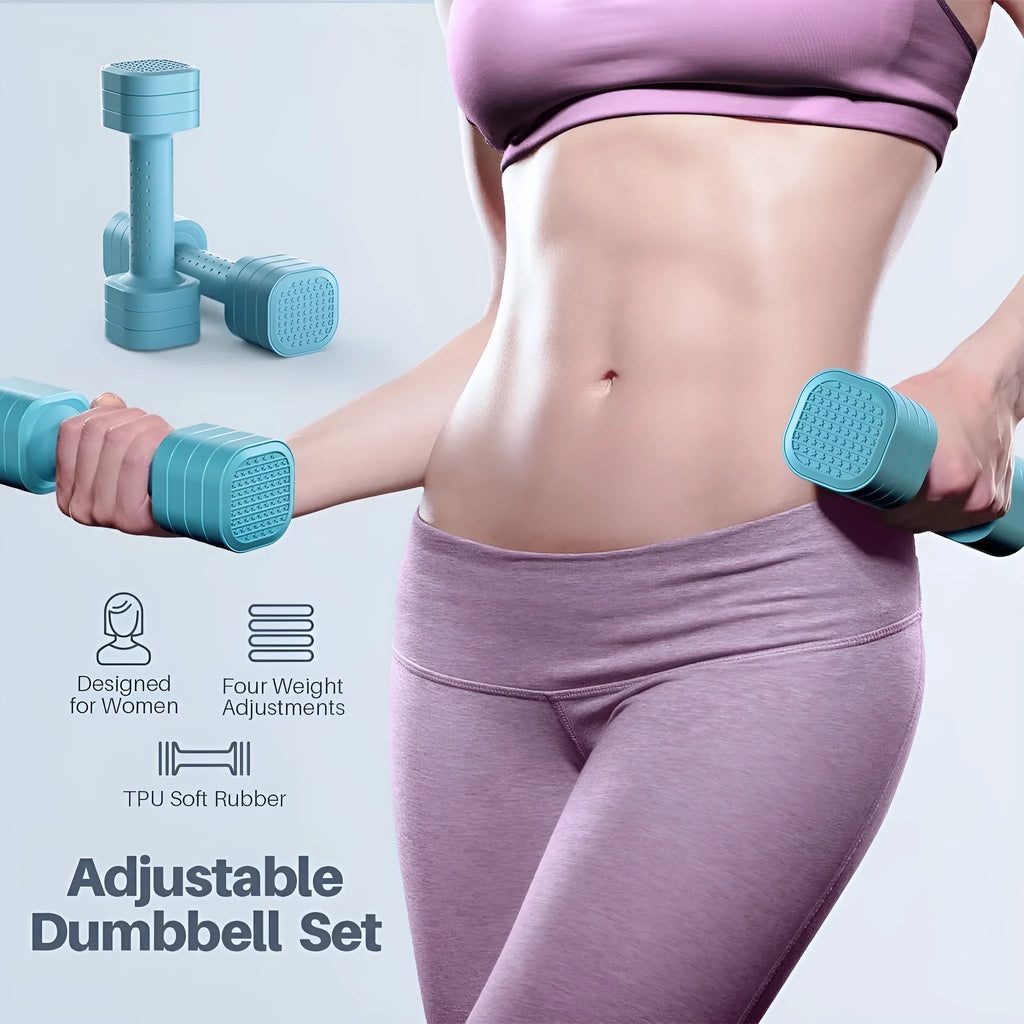 Detachable pink dumbbells with slimming body device design for women's fitness and body shaping workouts