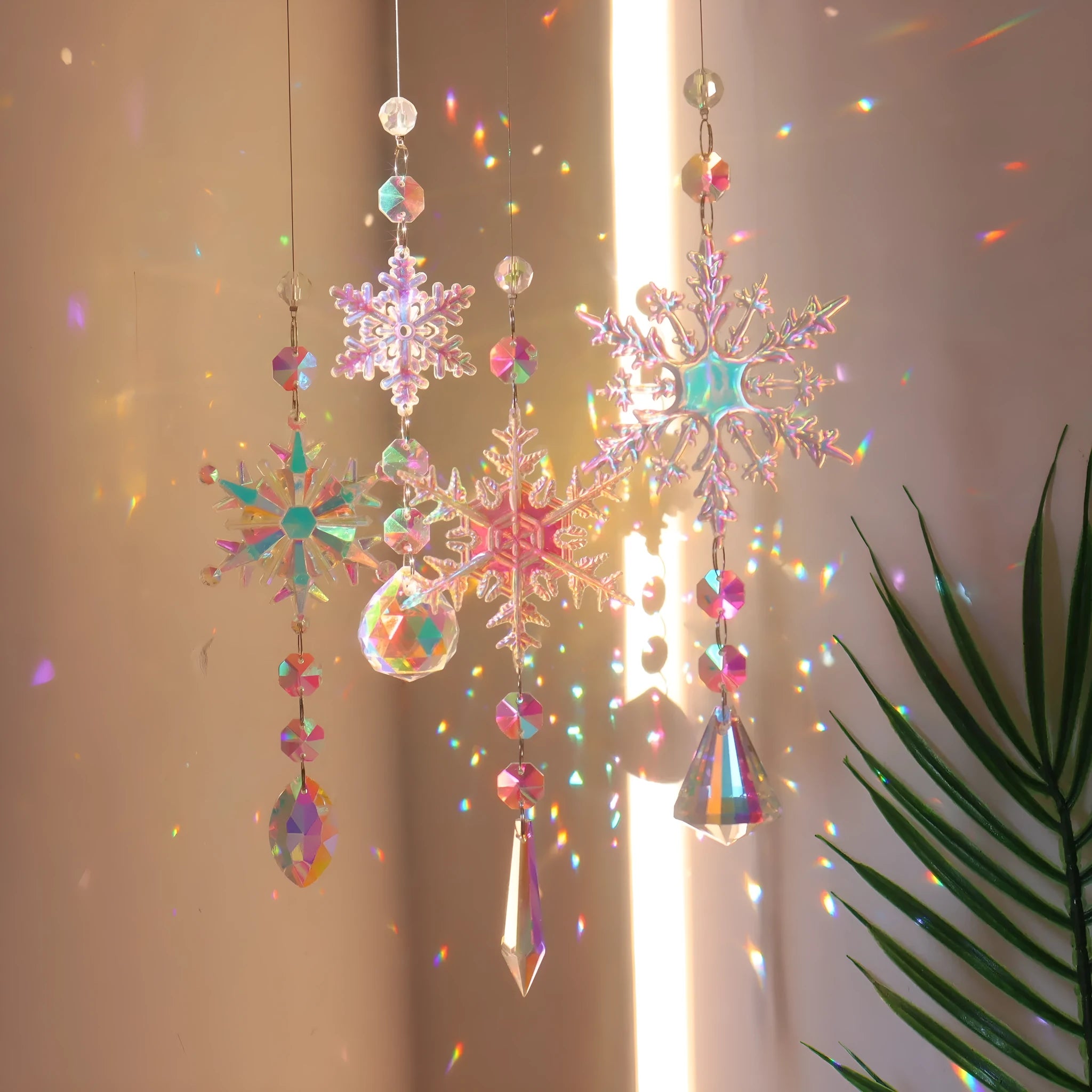 K9 crystal snowflake sun catcher Christmas decoration with AB colour finish