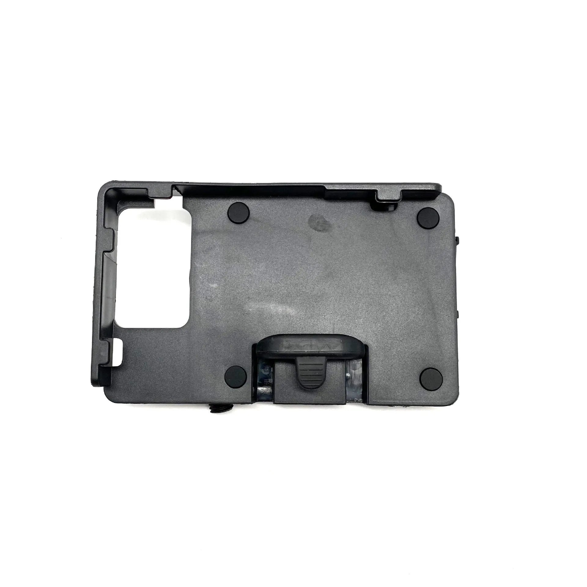 Black ABS plastic phone mounting bracket for BMW R1200GS and R1250GS motorcycles.