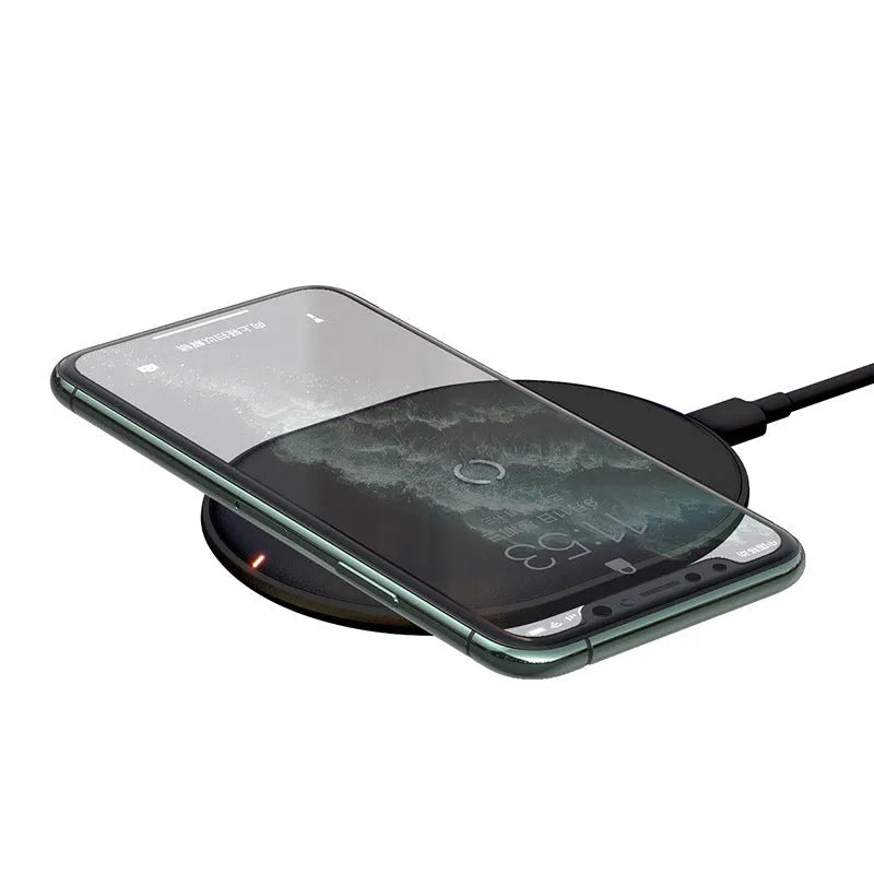 Baseus rough 15W wireless charging pad in black and white with Type-C connection