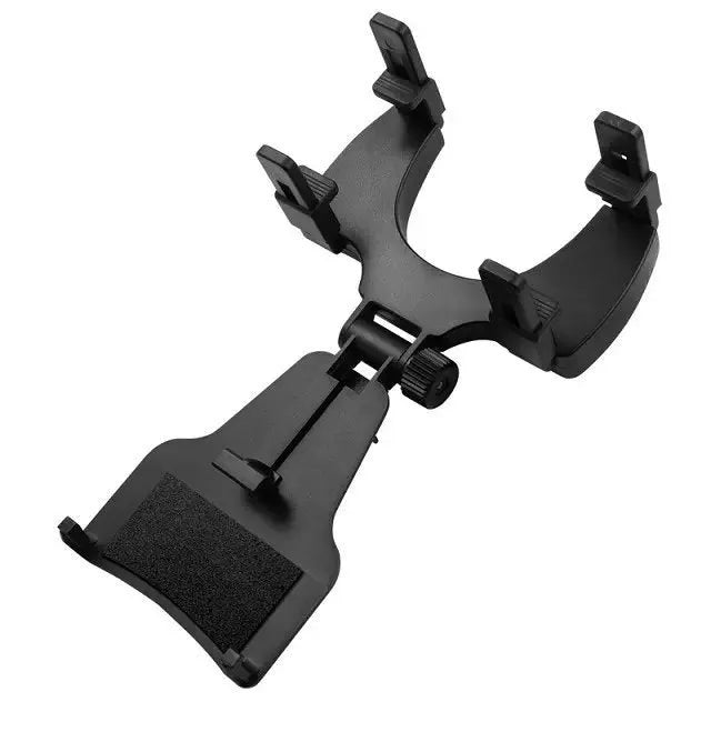 Black ABS car rearview mirror mobile phone holder clipped to a car rearview mirror