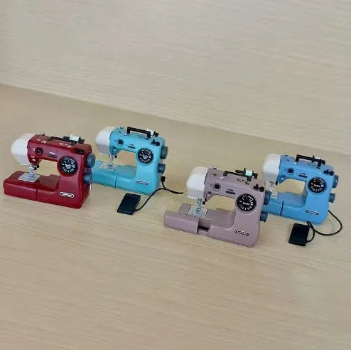 TOYS CABIN simulation mini sewing machine toy with baking varnish finish in four colours light blue olive green pink red