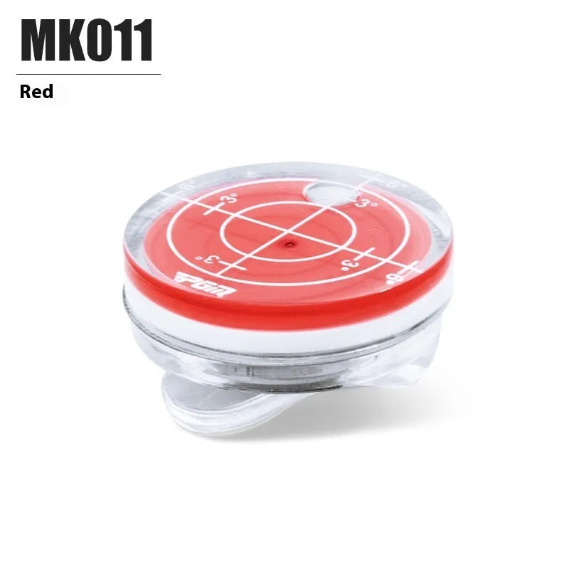 Golf hat clip ballmarker and balance tool in plastic, 25mm diameter, non-rusting design