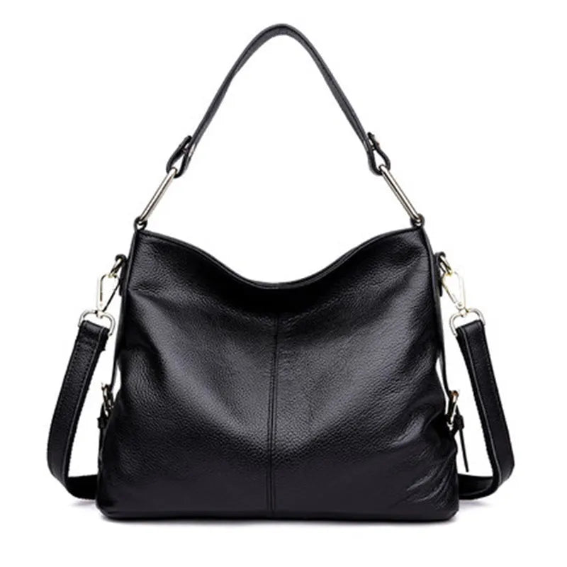Genuine leather vertical square crossbody bag with interior organisation compartments