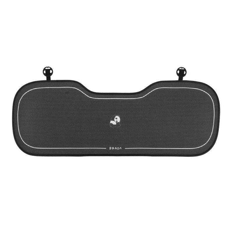 Soft plush automotive waist cushion with a cartoon panda pattern, filled with PP cotton for car lumbar support.