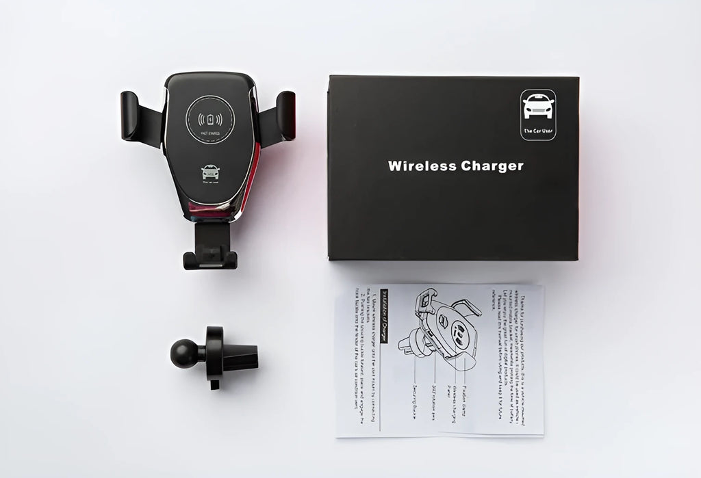 Car wireless charger with automatic clamping for iPhone on windshield mount