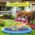 Blue non-slip PVC splash pad 150cm inflated for kids and pet dog outdoor summer water play