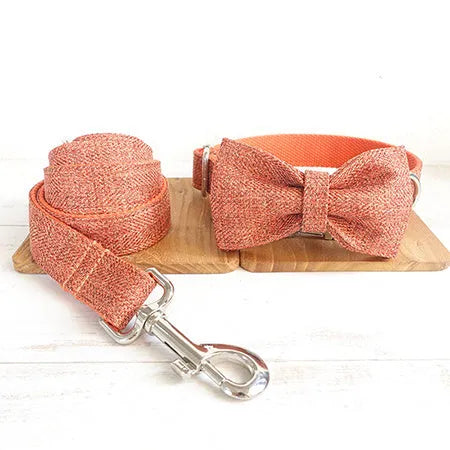 Double-layer thick polyester pet leash with adjustable dog collar and metal buckle
