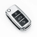 TPU car key bag for VW Model A folding key fob in silver, blue, pink, and red colour options.