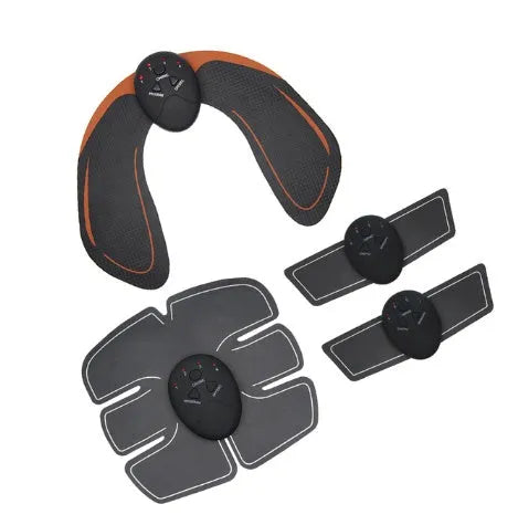EMS electrical muscle stimulator unit with gel pads for hip and abdominal toning