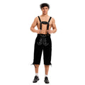 Polyester suspenders beer pants in black, brown, and khaki colours for stage wear