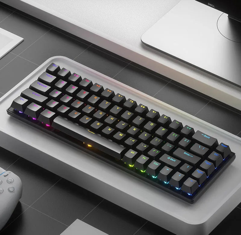 RGB light-emitting portable keypad in black with visible keys, ABS body, wired 1.5m cable