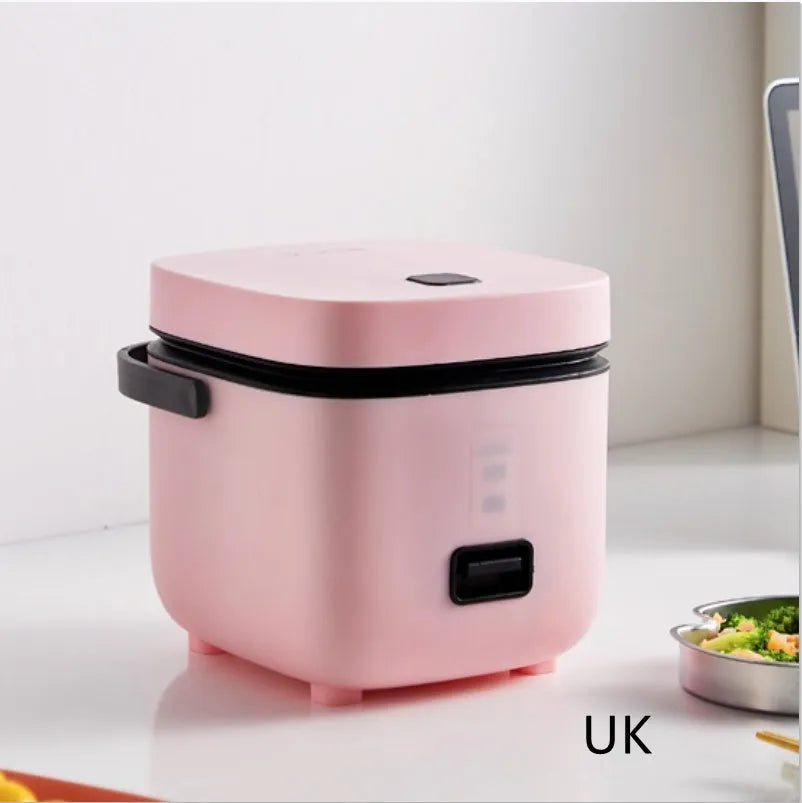 Mini rice cooker 1-2 litre 200W compact mechanical kitchen appliance in brown