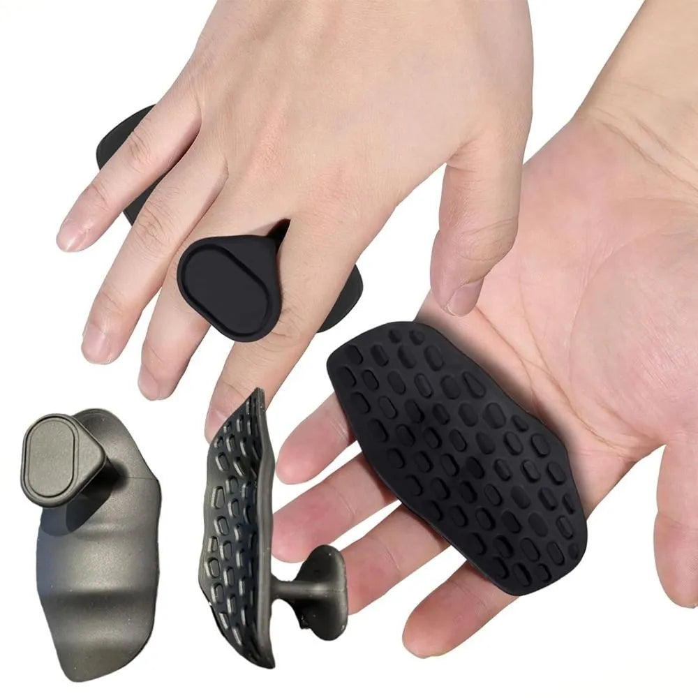 Anti-slip grip strengthener for dumbbell lifting, breathable finger trainer in gray and black