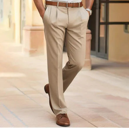Men's casual striped button shirt in loose fit with long sleeves