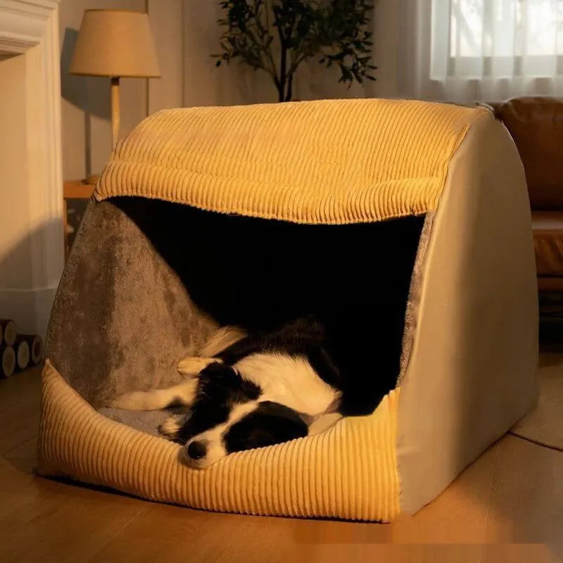 Mushroom house style indoor dog house with detachable cover for small and large dogs