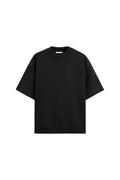 Loose double-sided cloth texture short sleeve top and matching shorts set on a hanger.