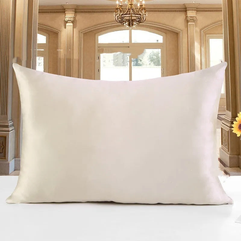 19 M style double-sided silk pillowcase shown in one of 14 available colours.