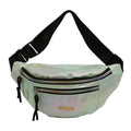 Waterproof PU laser waist bag 31x15x8cm contrast colour street trend