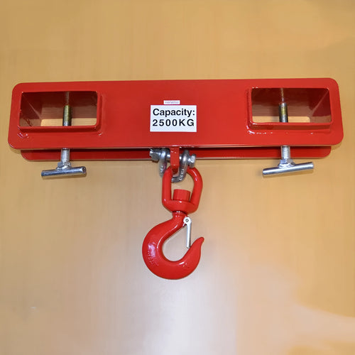 25-tonne rotatable drum forklift crane hook with safety locking device mounted on forklift forks