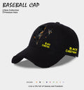 Men's polyester baseball cap shown in beige, black and blue colour options