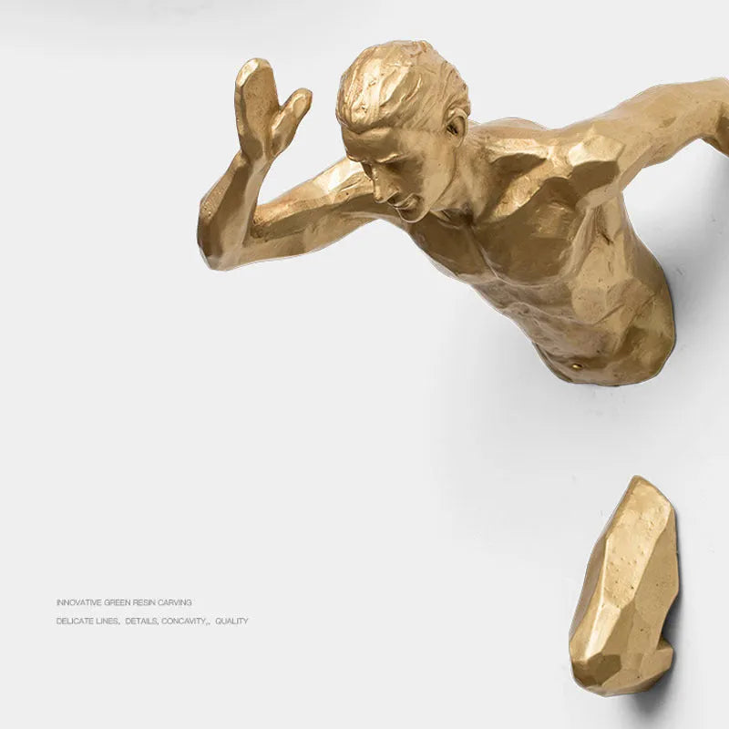 Modern solid resin character wall hanging decoration in a minimalist style