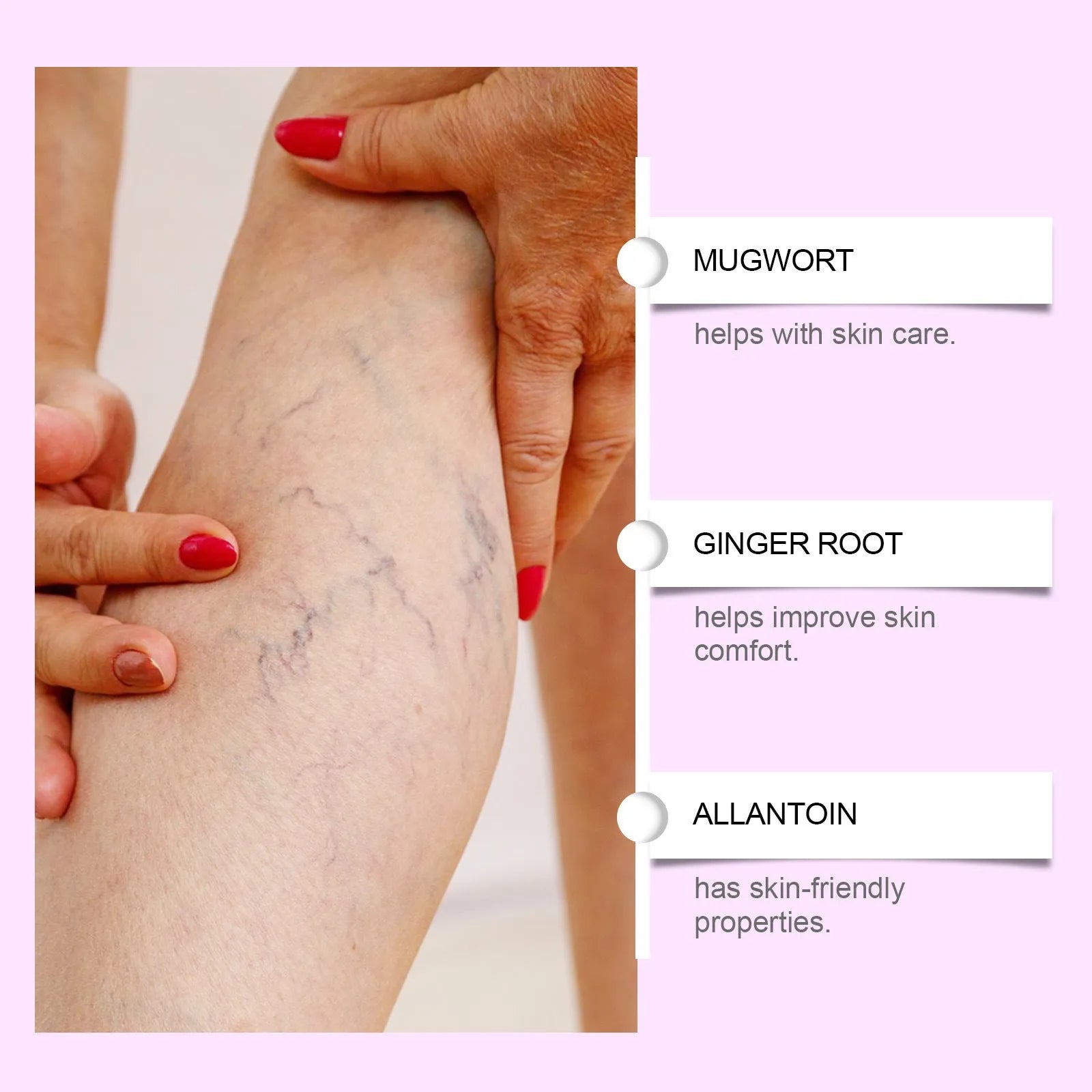 Four adhesive micro-needle leg nursing bandages containing moxa and ginger extracts