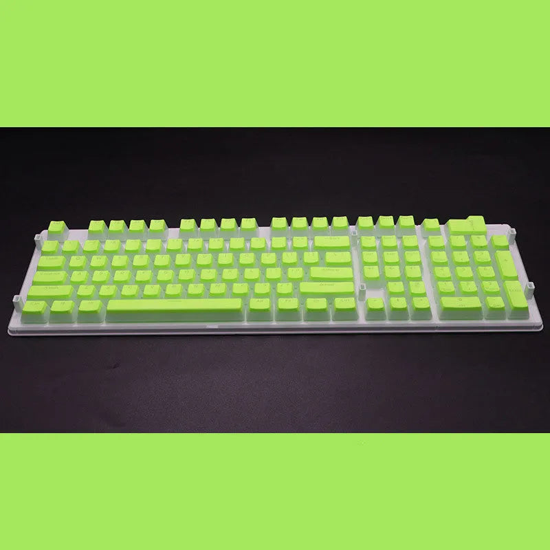 Set of 108 translucent pudding-style PBT keycaps for mechanical keyboards in assorted colours.