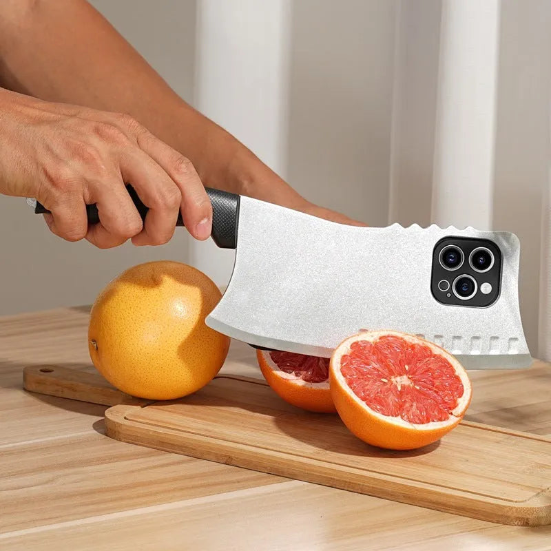 Quirky kitchen knife design TPU PC phone case for iPhone 11-15 series, black colour option