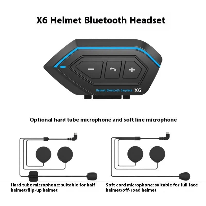 Motorcycle helmet Bluetooth headset X6 wheat colour with Torch Force chip 53-hour battery life