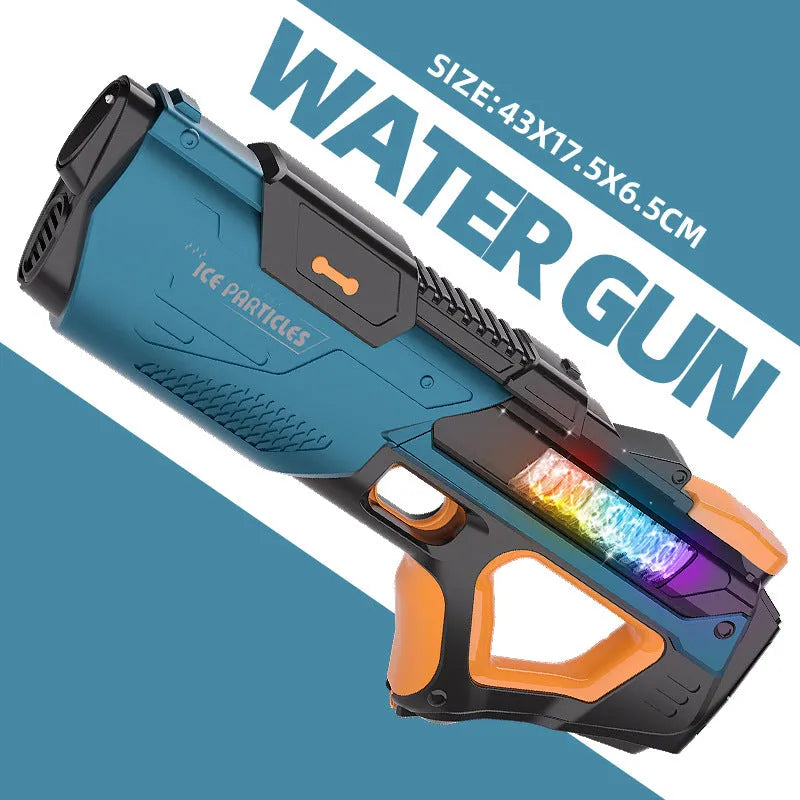 Automatic water feeding high pressure pulse electric water gun toy in blue plastic with remote control