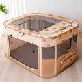 Foldable cat nest tent in brown bear colour, Oxford cloth, for indoor cat rest