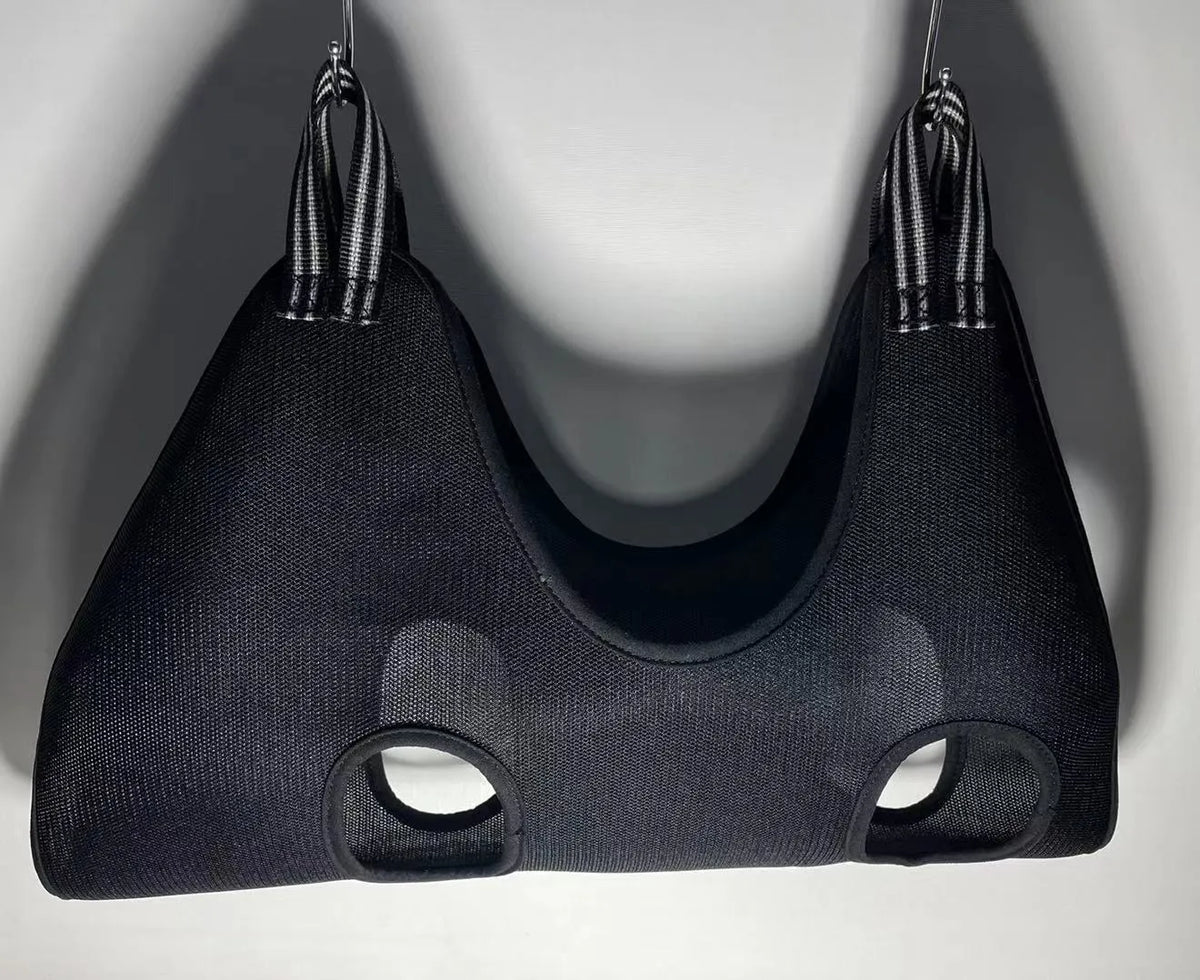 Breathable sandwich fabric grooming hammock for small and medium cat or dog nail trimming, exposing paws and head