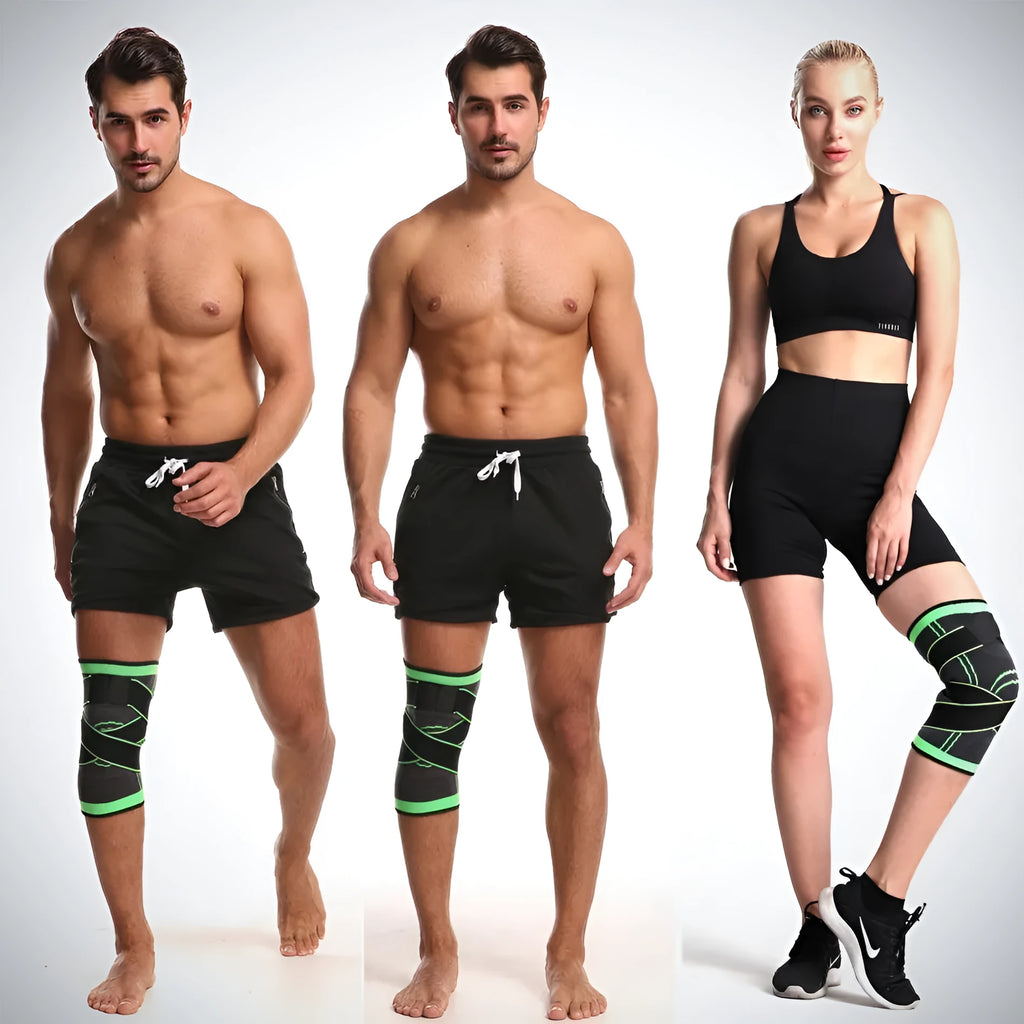 Single non-slip sports knee pad made of nylon cloth, shown in one of six available colours.