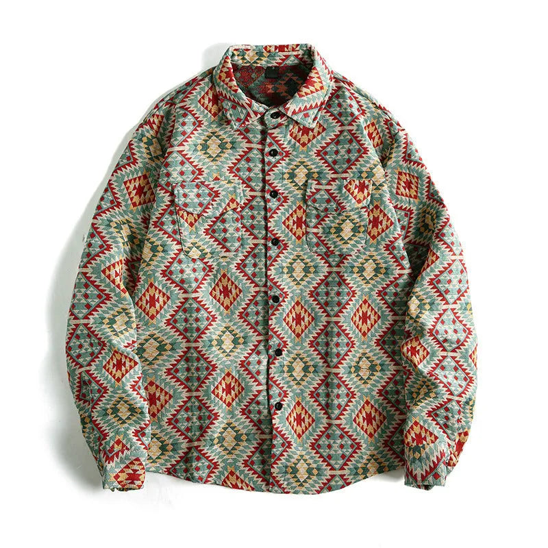 Men's jacquard pattern long sleeve polyester cardigan in slim fit, available in multiple colours and sizes