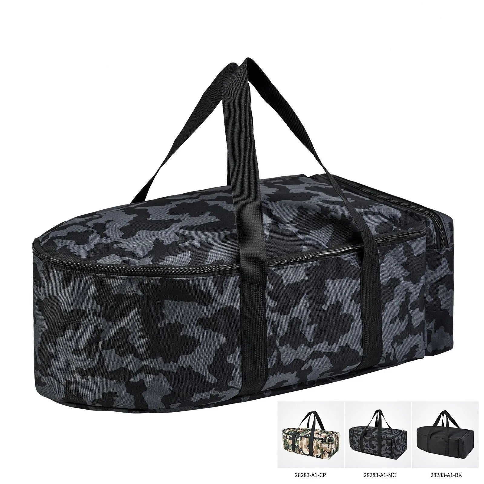 Portable remote control fishing bag made from 1000D polyester fibre, available in camouflage and black colours, for storing fishing boat and remote control.