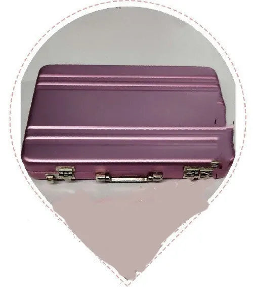 Aluminium alloy metal card holder in six colour options showing compact 100x65mm dimensions