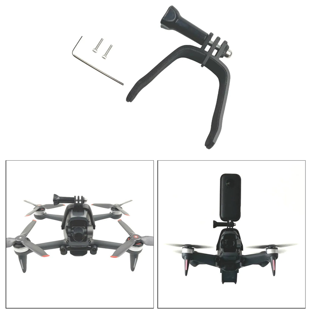 3D printed FPV drone top expansion bracket with soft sponge padding for GoPro-compatible camera mounting