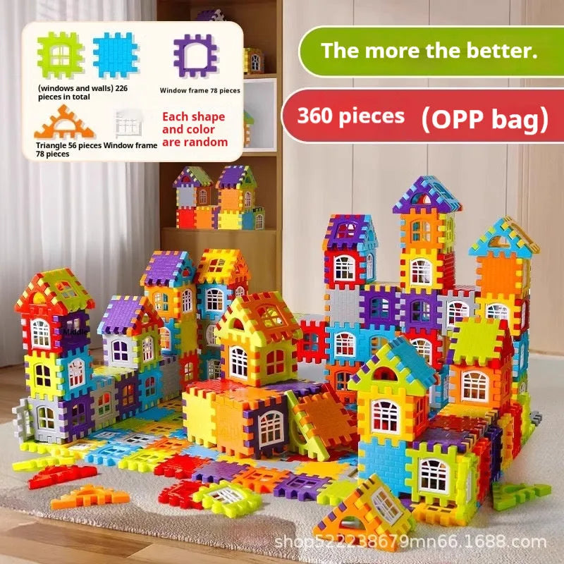 Children's oversized plastic building blocks, large particle educational toy for ages 4-6, multi-piece bag options