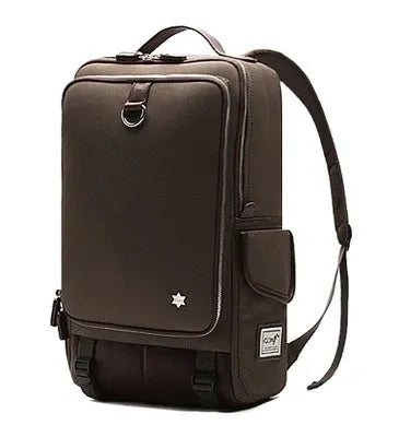 Modern men's large capacity Oxford cloth backpack in army green colour, dimensions 30x16x46cm.
